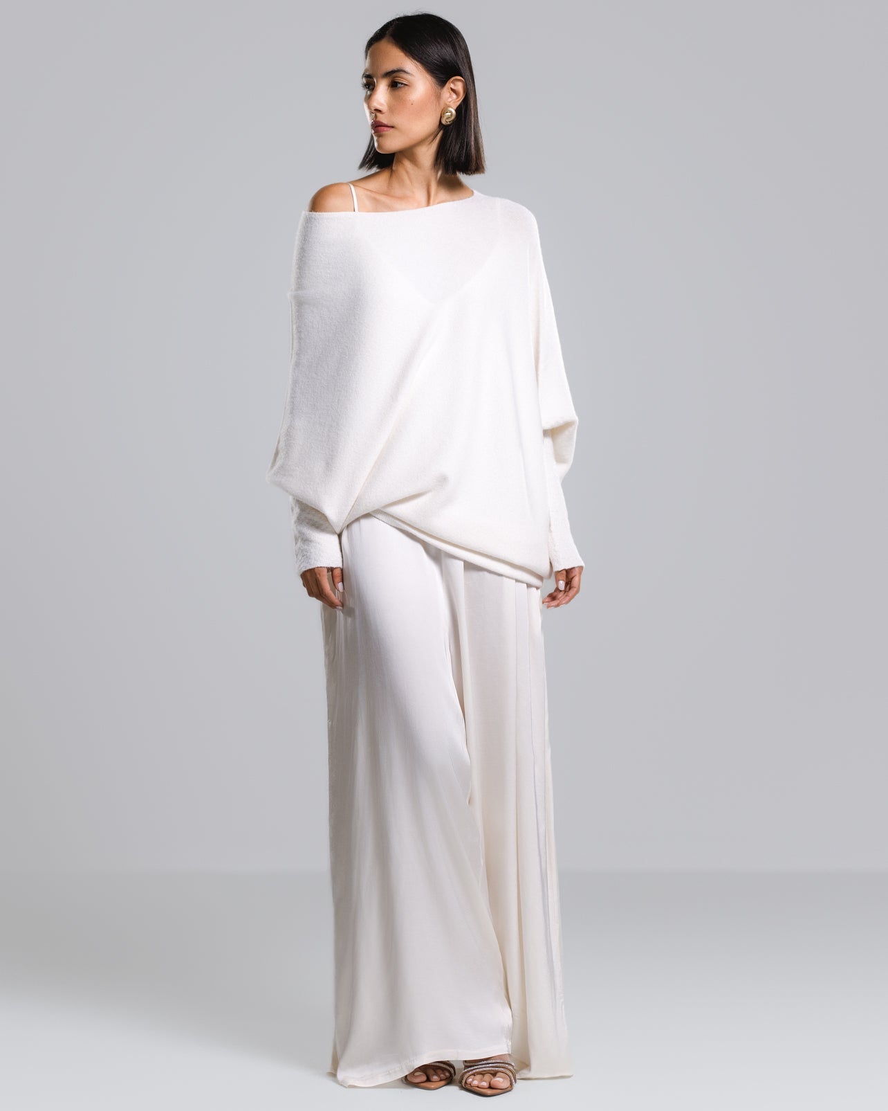 Asymmetric Draped | Ivory | Seamless Knit
