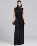 Cole Satin Trousers | Black