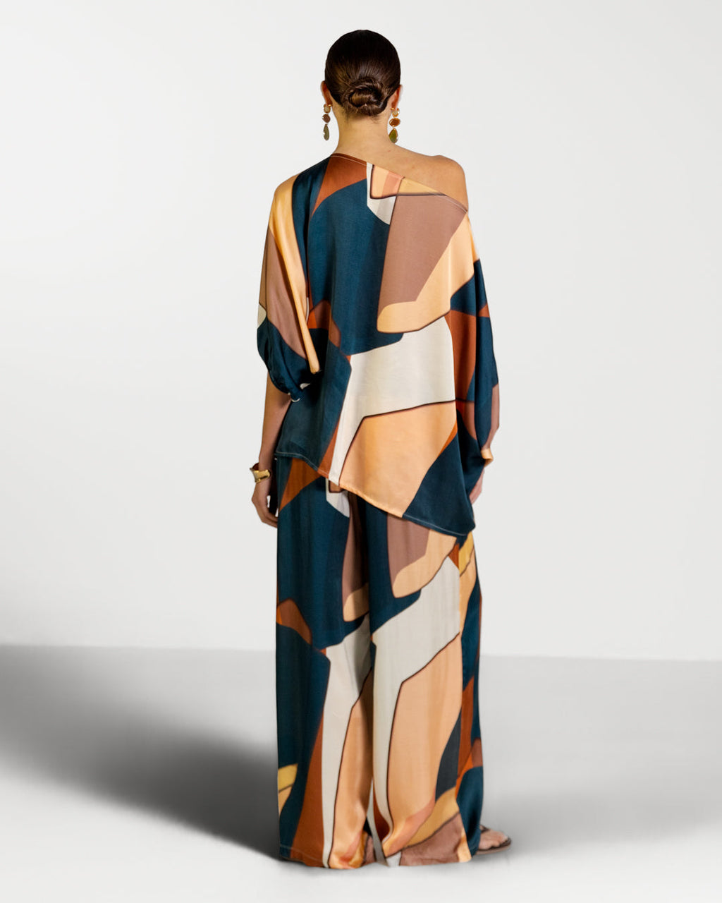 Lilith Elastic Waist Silk Trousers