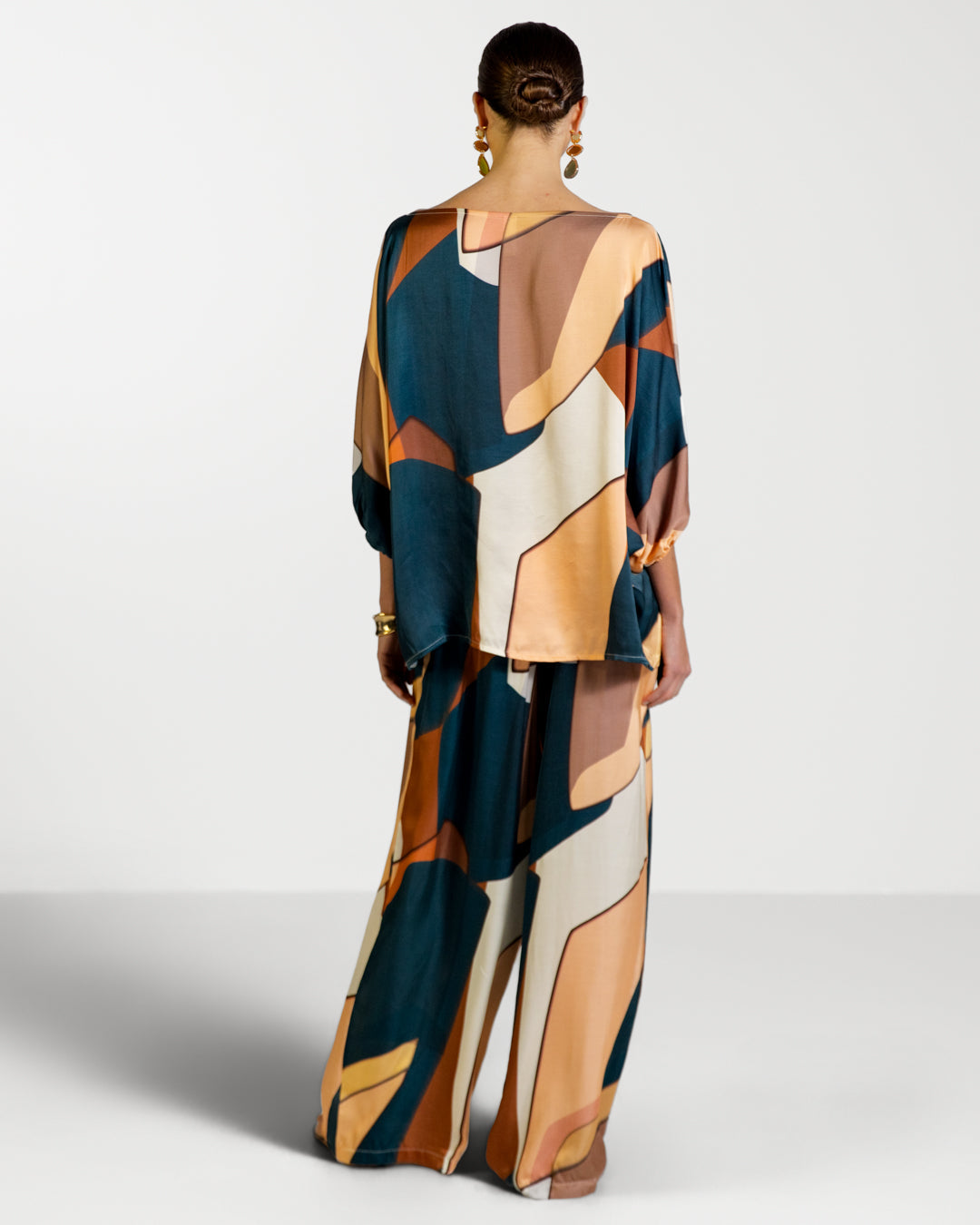 Lilith Elastic Waist Silk Trousers