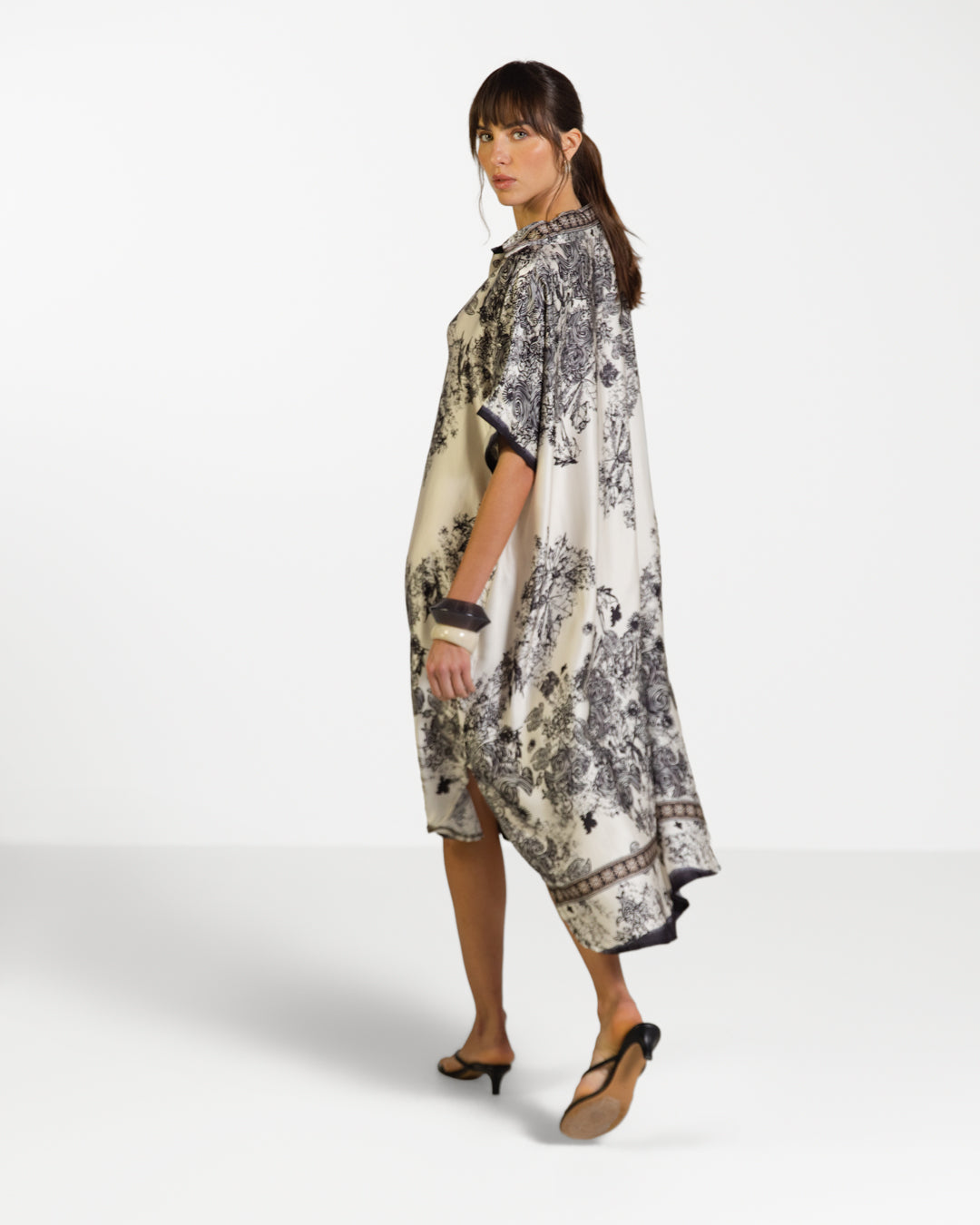 Ottilie Silk Kaftan Dress | Black
