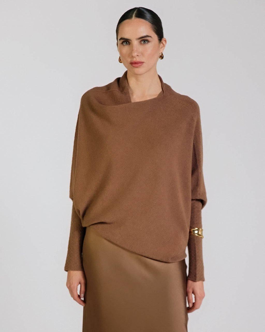 Asymmetric Draped | Maple | Seamless Knit