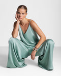 Audrey Satin Jumpsuit | Mint
