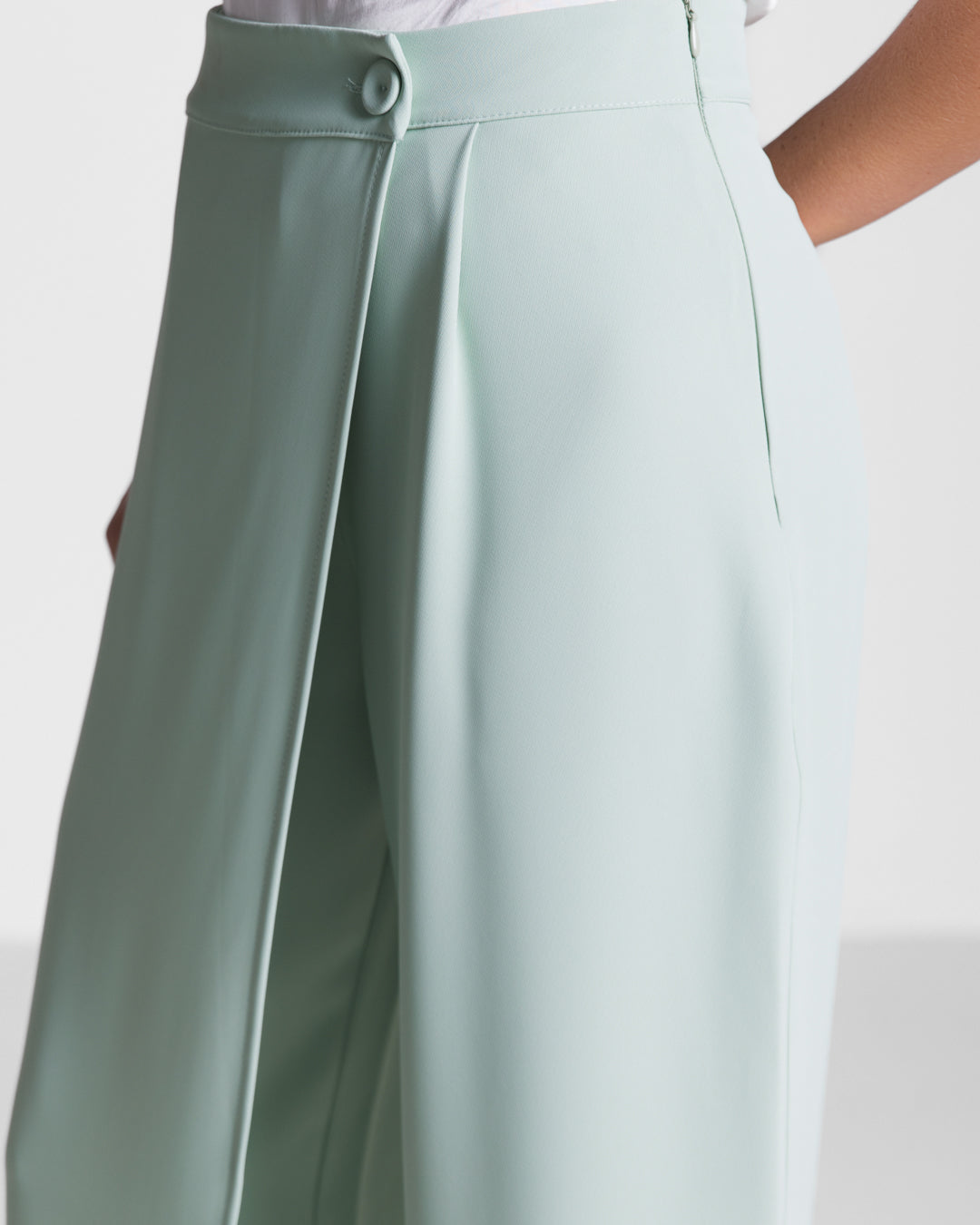 Ophelia Asymmetric Wrap Trousers | Mint