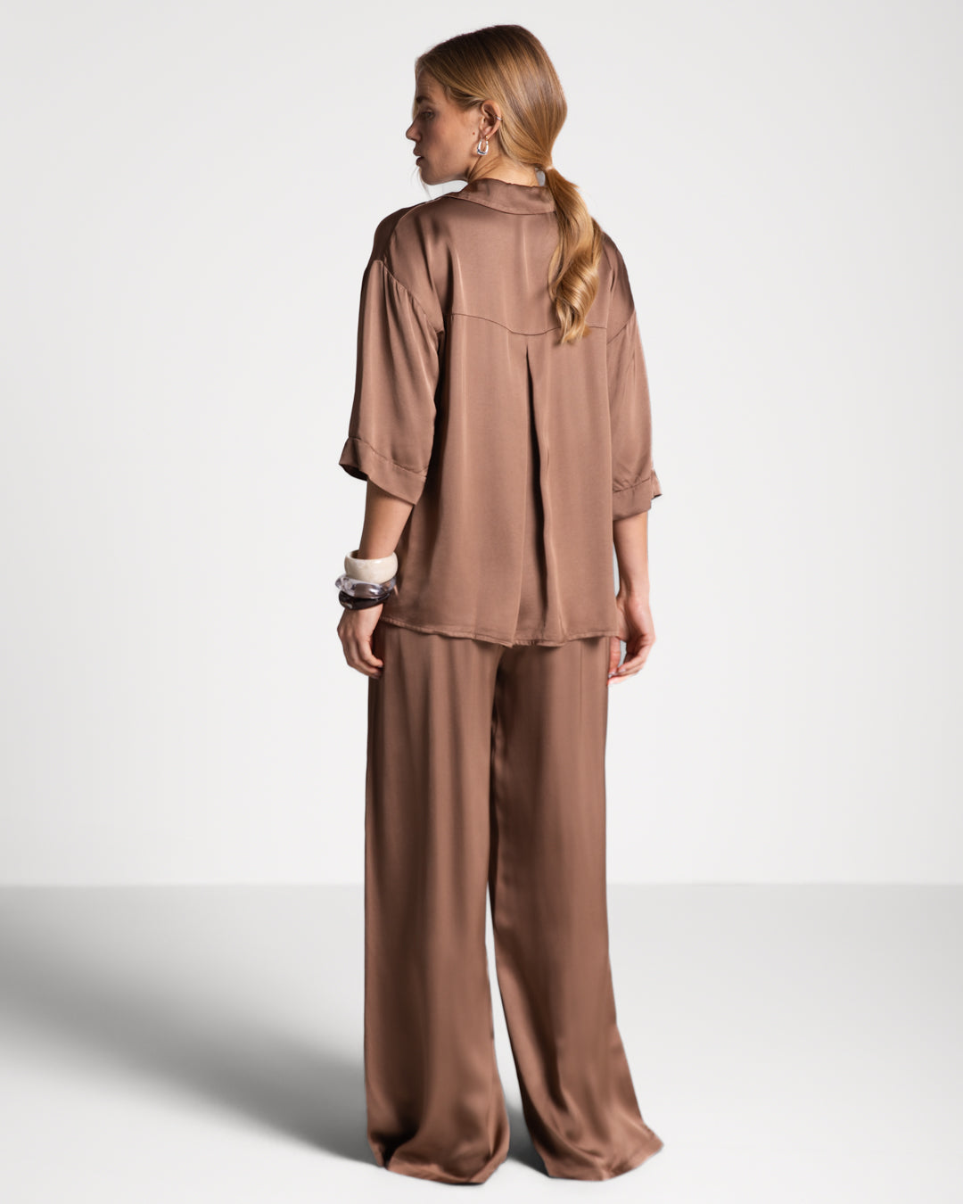 Nora Drawstring Satin Pants | Maple
