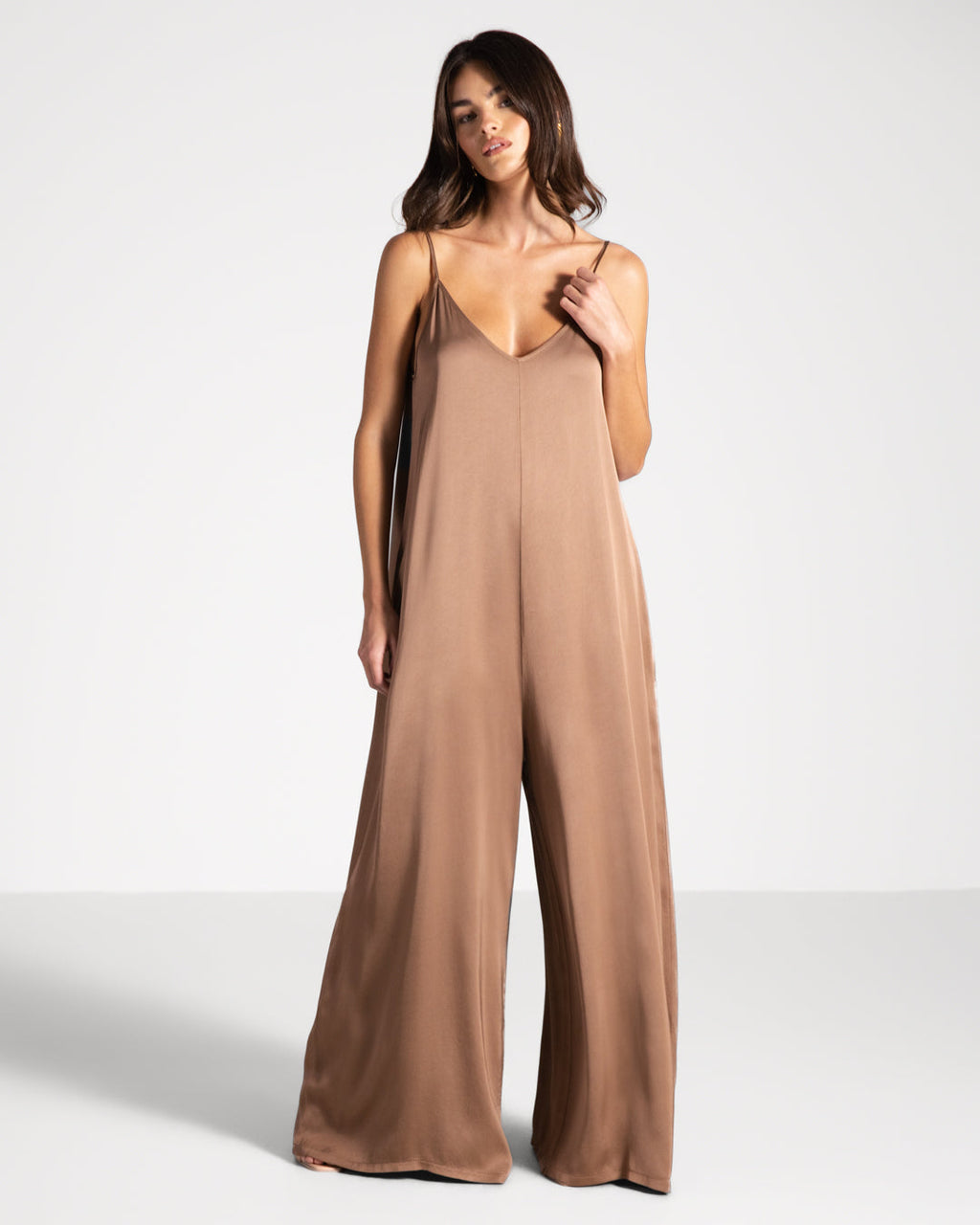 Audrey Satin Jumpsuit | Maple