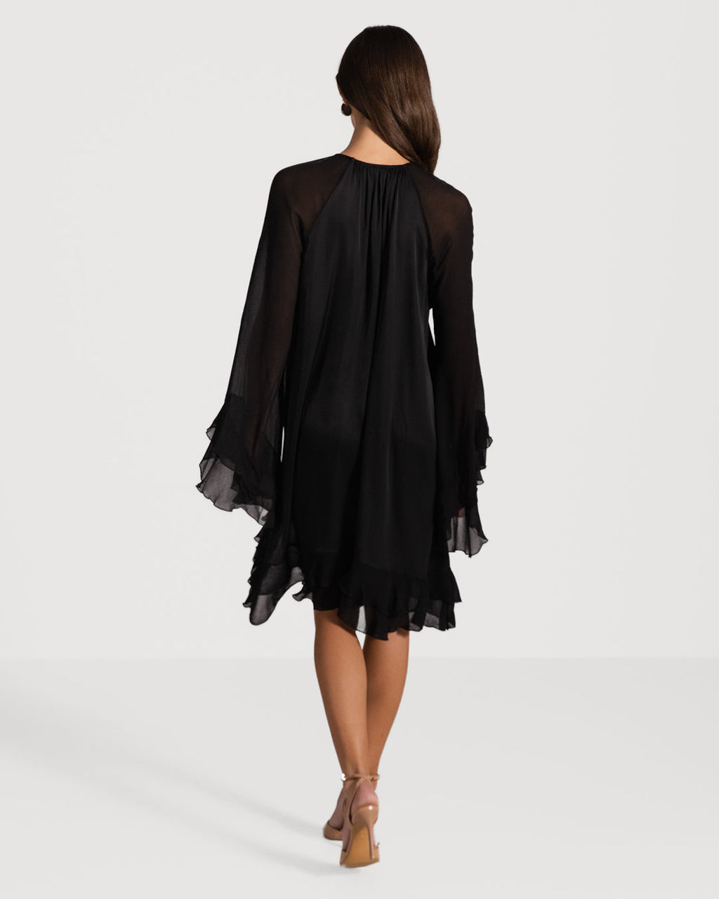 Estelle Ruffle Midi Dress | Black
