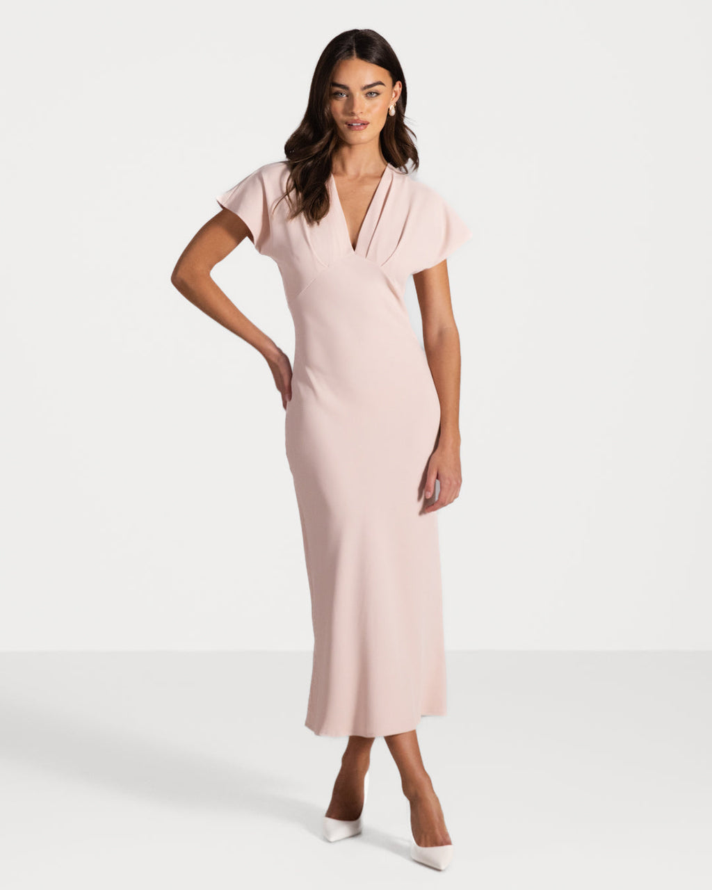 Juliette V Neck Dress | Dusty Pink