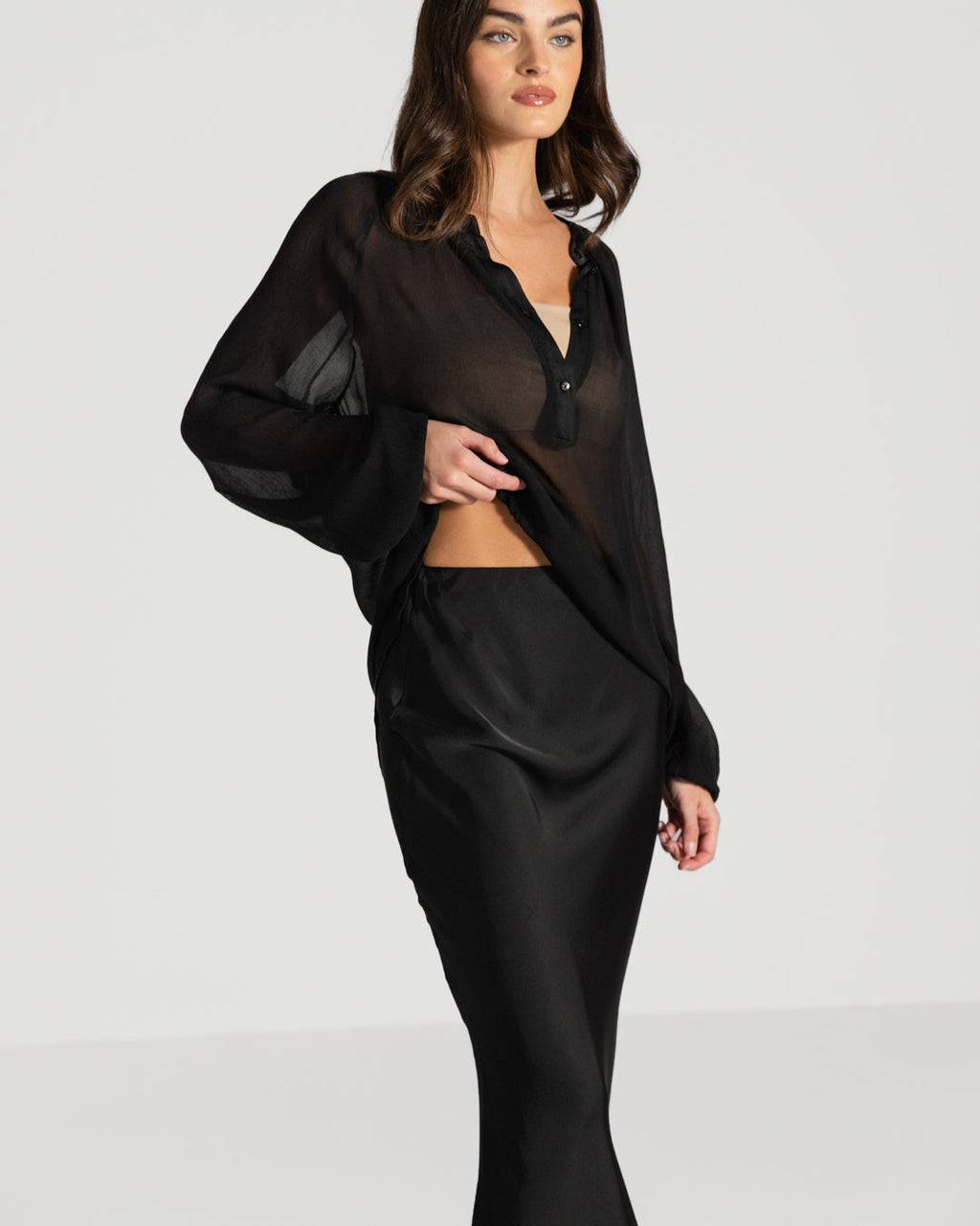 Jade Sheer Top | Black