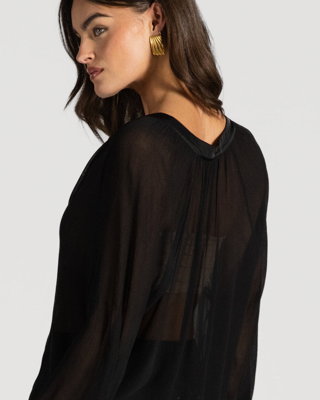 Jade Sheer Top | Black