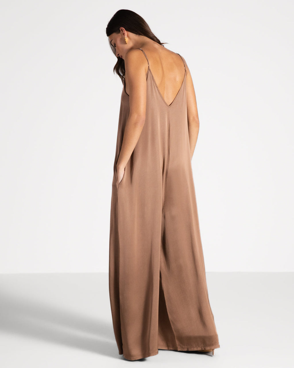 Audrey Satin Jumpsuit | Maple