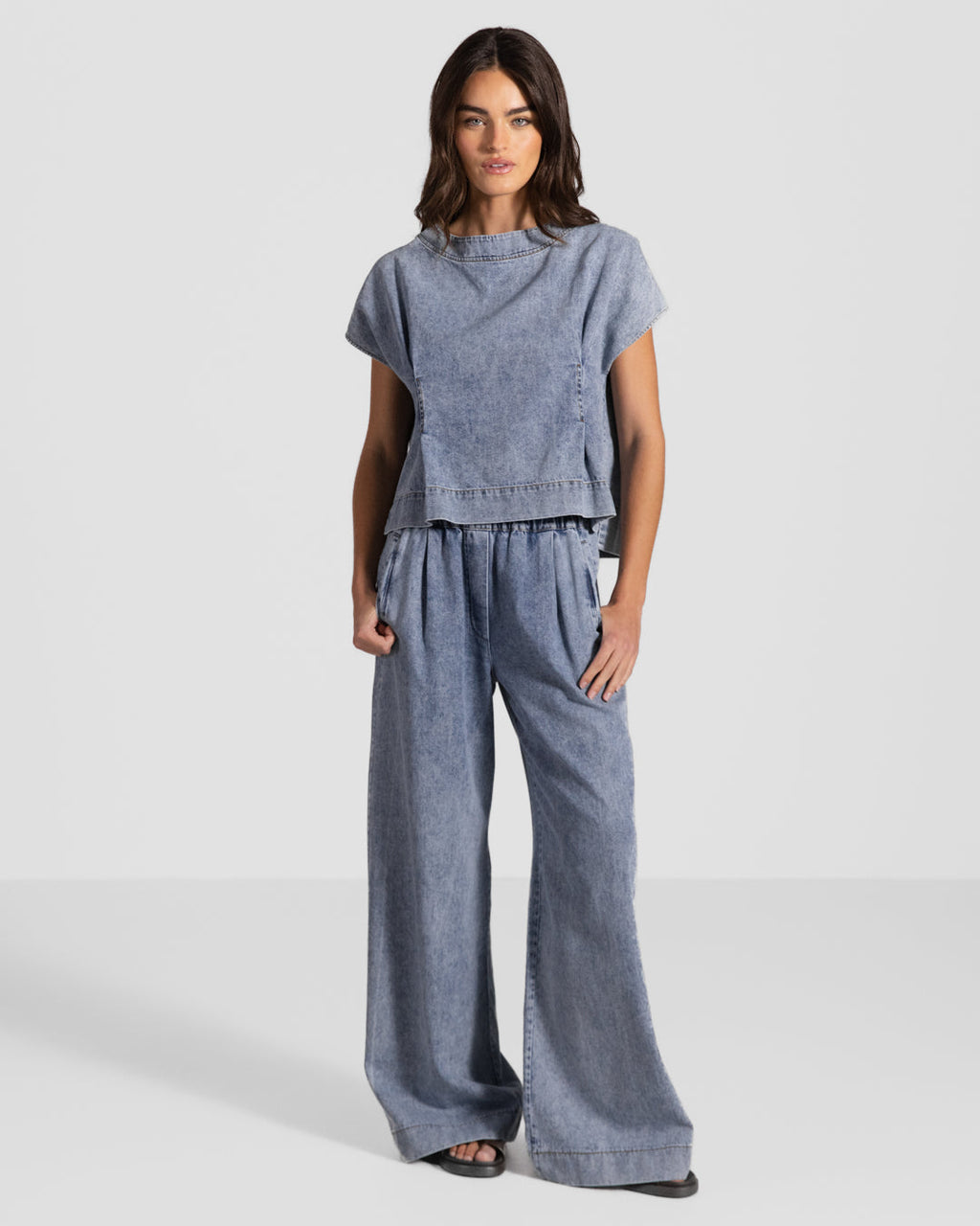 Brooke Elastic Waist Jeans | Denim Blue