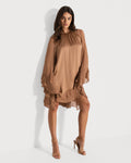 Estelle Ruffle Midi Dress | Tan