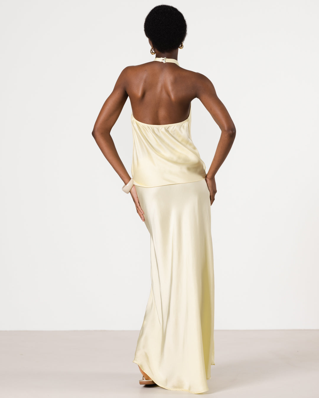 Lexi Satin Maxi Skirt | Butter Yellow