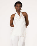 Carmen Backless Halterneck Top | Ivory