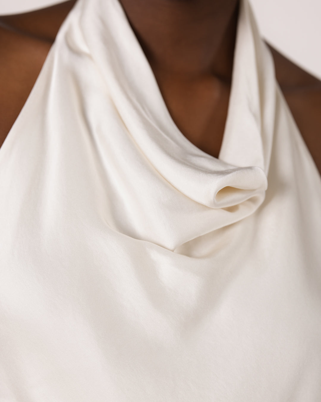 Carmen Backless Halterneck Top | Ivory