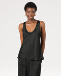 Demi Satin Vest Top | Black