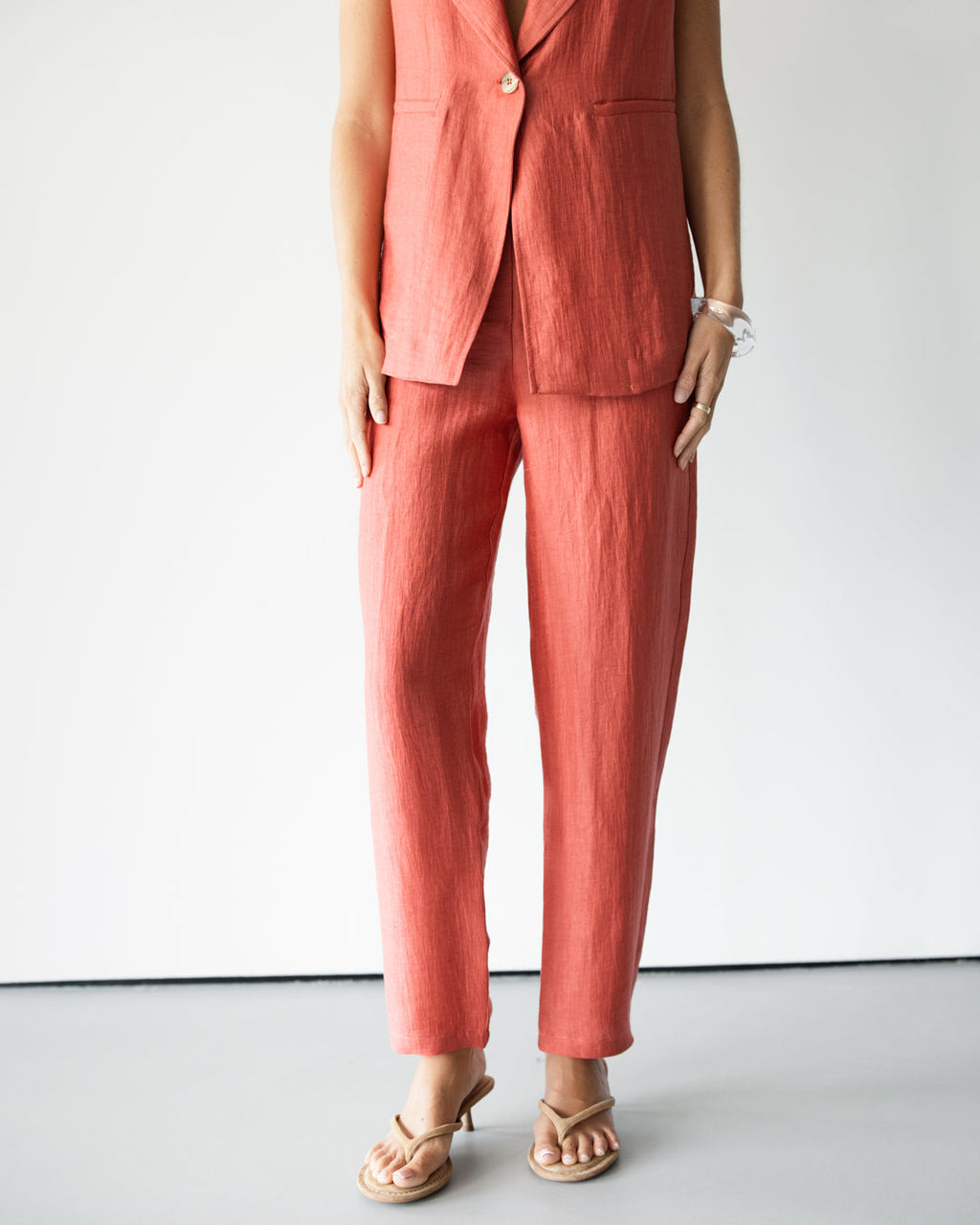 Maris Elastic Waist Trousers | Coral