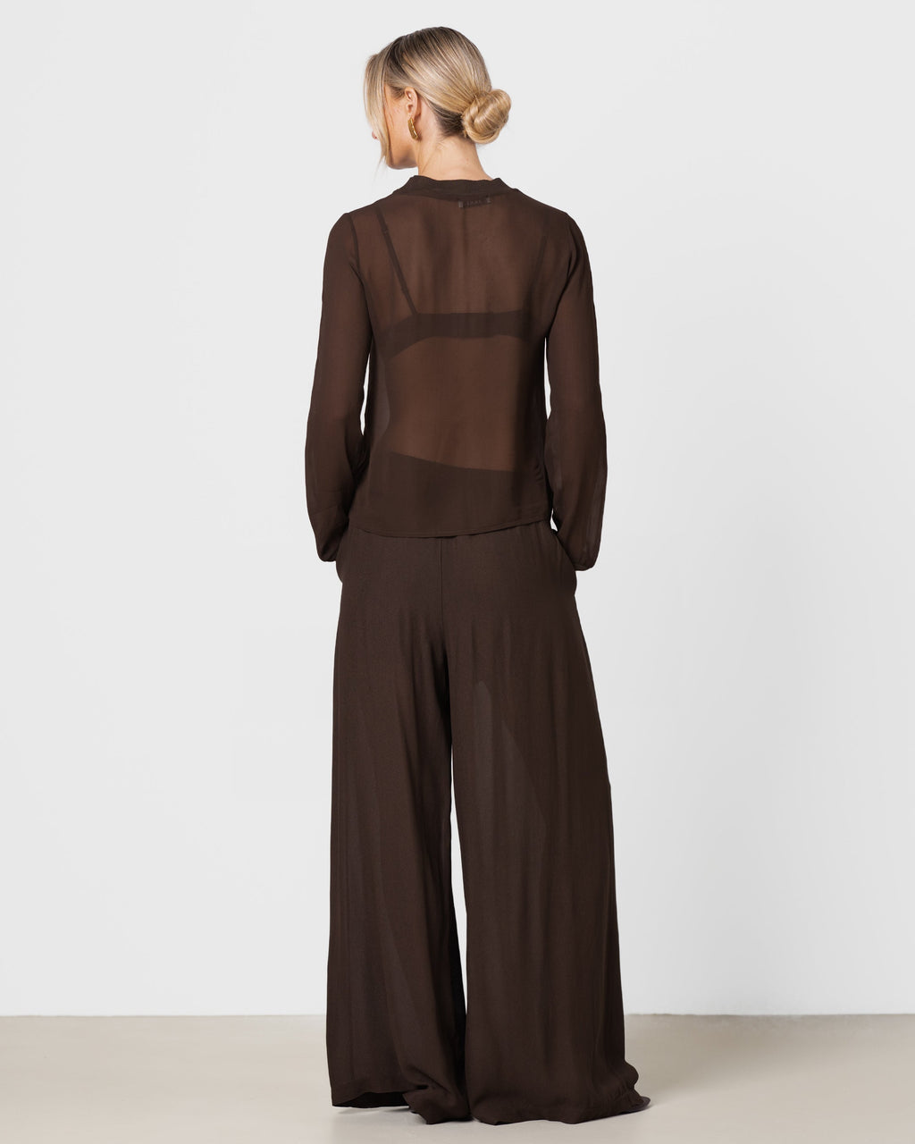 Lola Sheer Top | Chocolate Brown