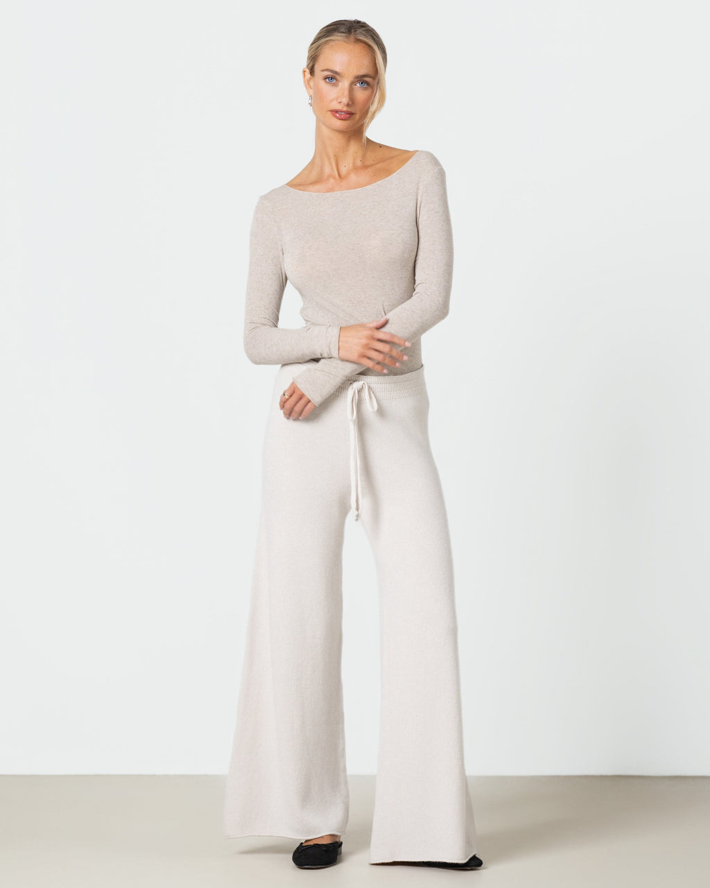 Mae Featherweight Boatneck Top | Oatmeal | Modal-Cashmere