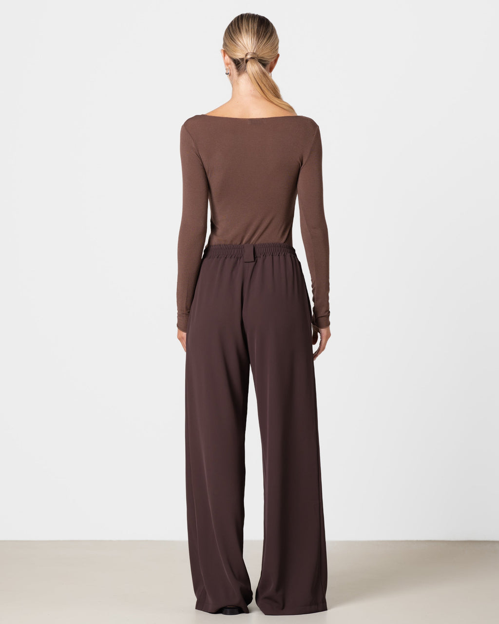 Mae Featherweight Boatneck Top | Brown | Modal-Cashmere