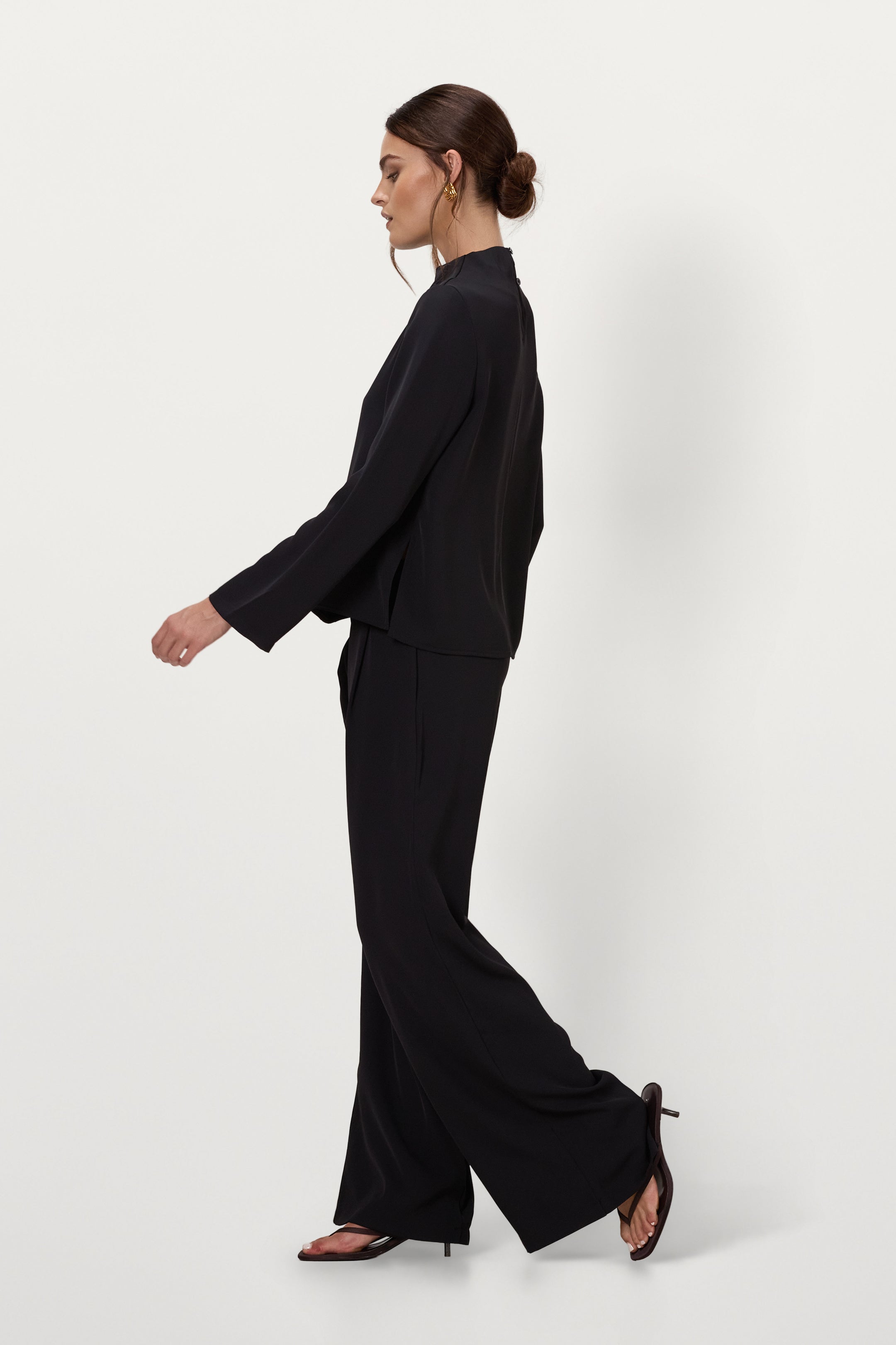 Lana High Neck Top | Black