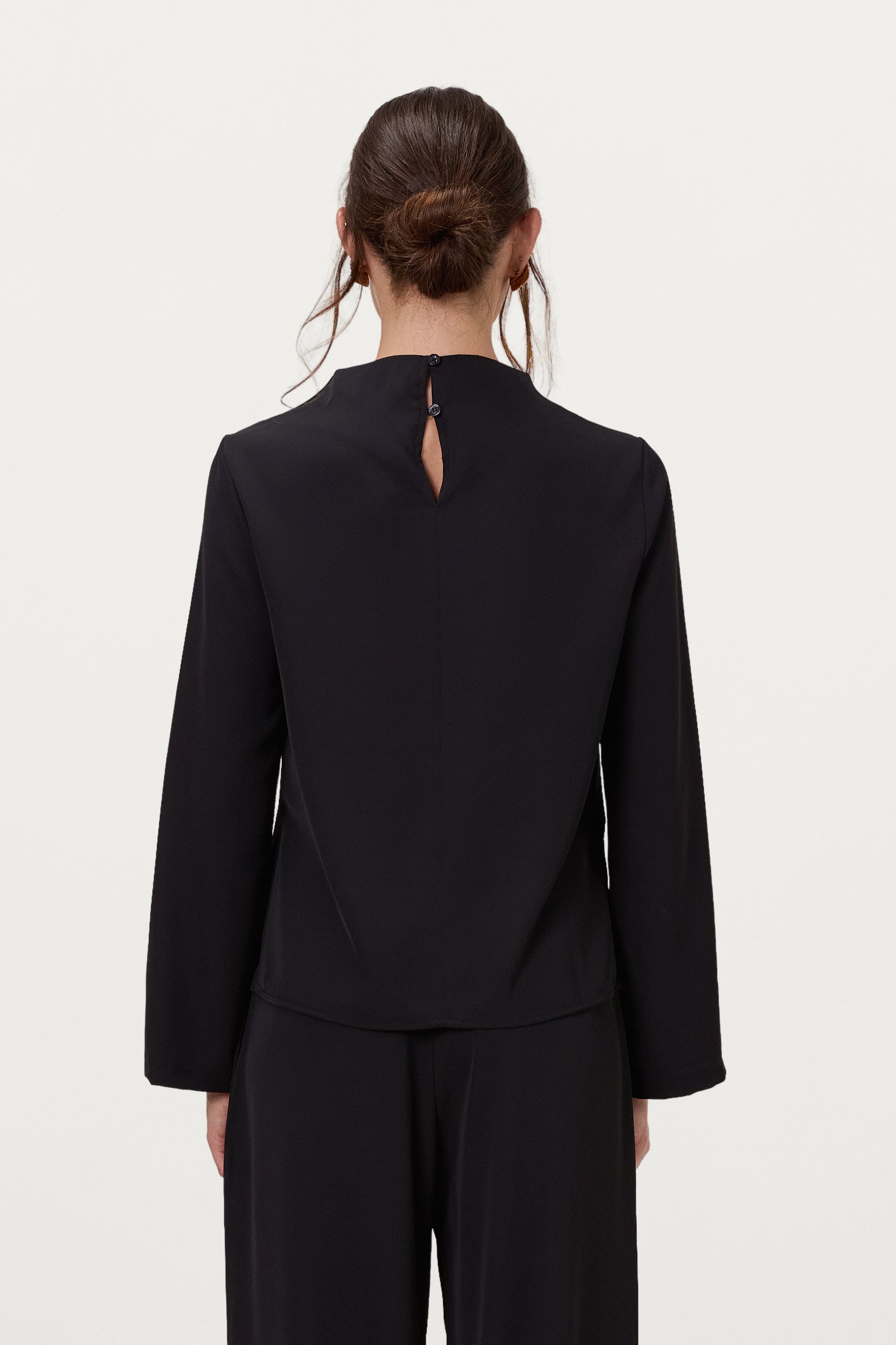 Lana High Neck Top | Black