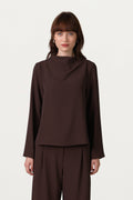 Lana High Neck Top | Espresso Brown