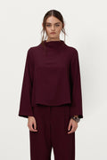 Lana High Neck Top | Burgundy
