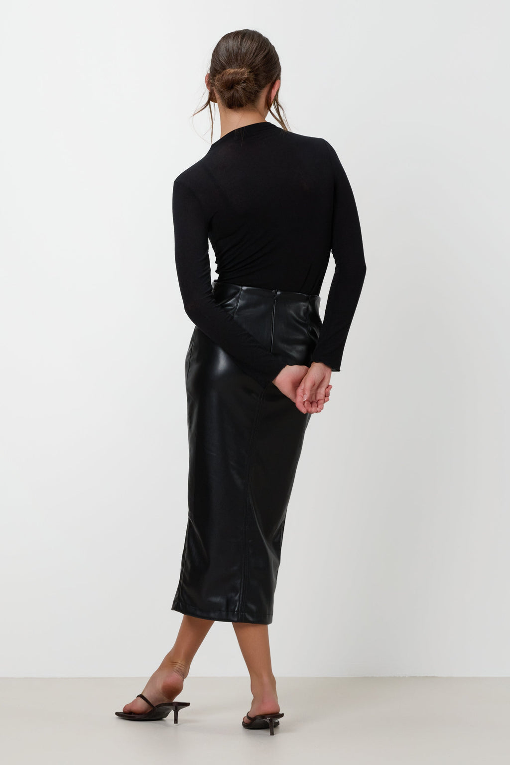 Brooklyn Faux Leather Skirt | Black