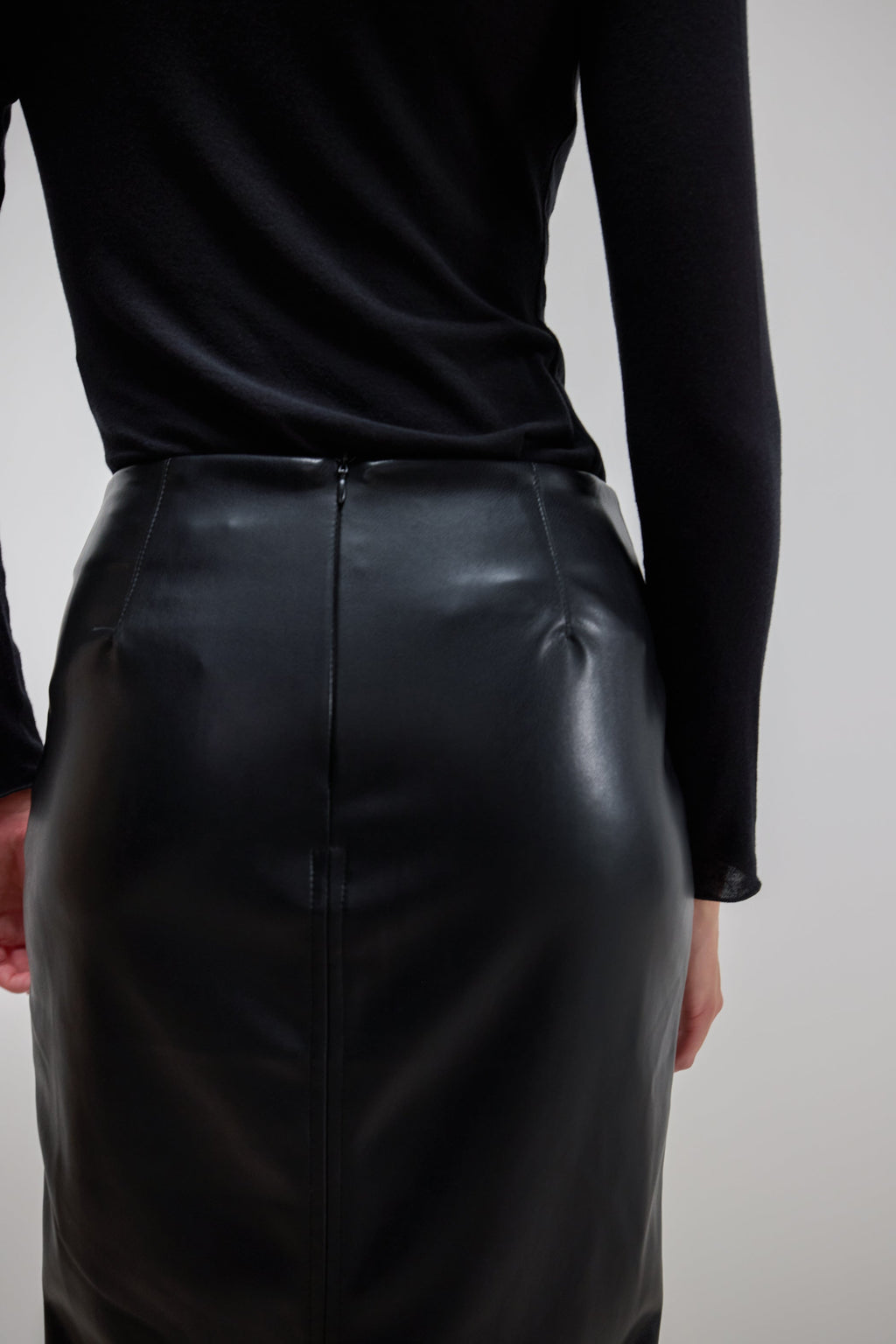 Brooklyn Faux Leather Skirt | Black