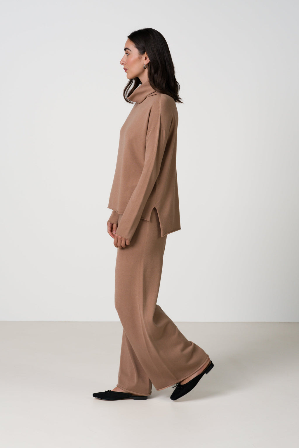 Kaia Roll Neck | Chestnut Brown | Fine Knit
