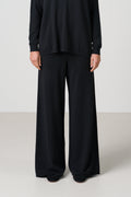 Kaia Elastic Waist Pants | Black | Fine Knit