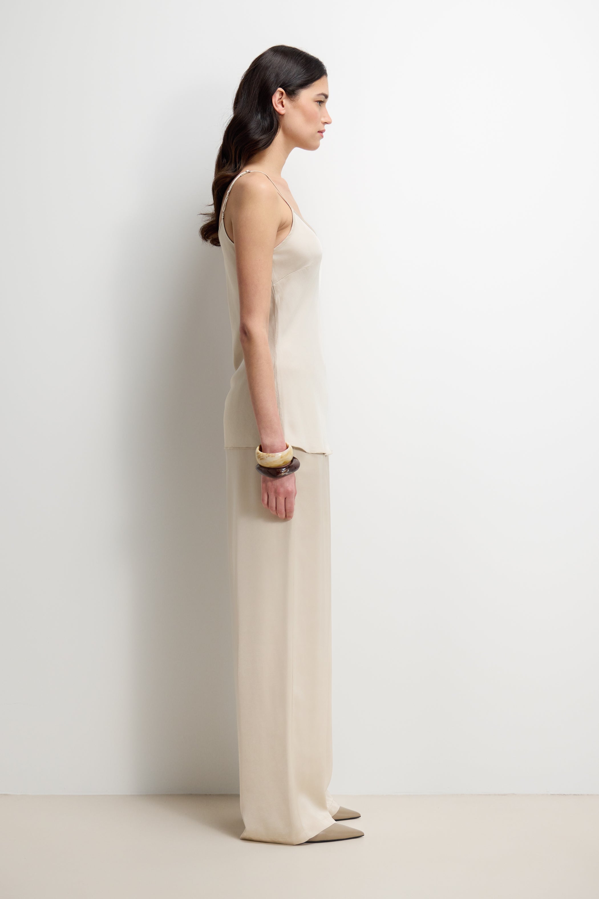 Cordelia Satin Vest | Light Beige