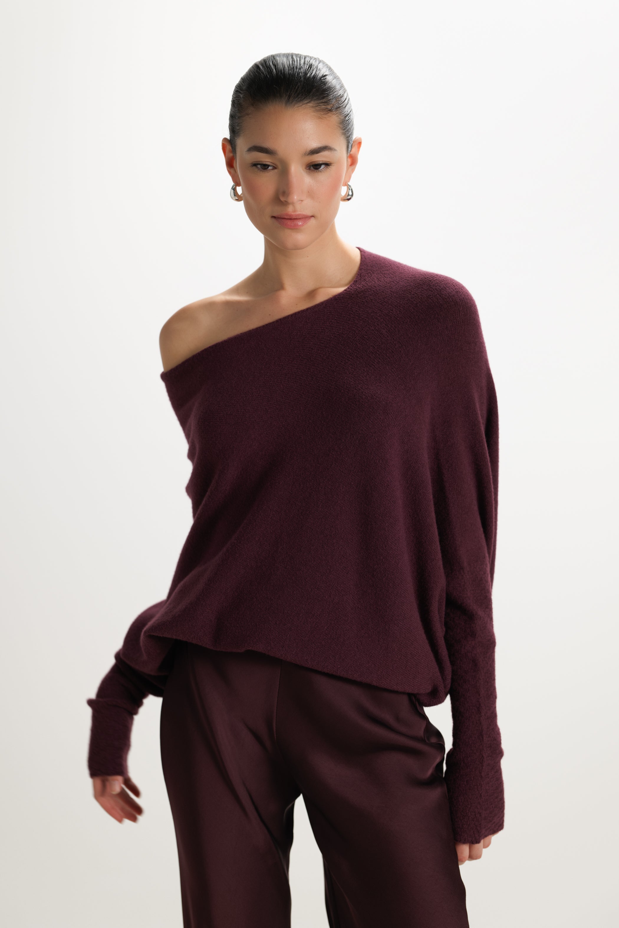 Asymmetric Draped | Amethyst Plum | Seamless Knit