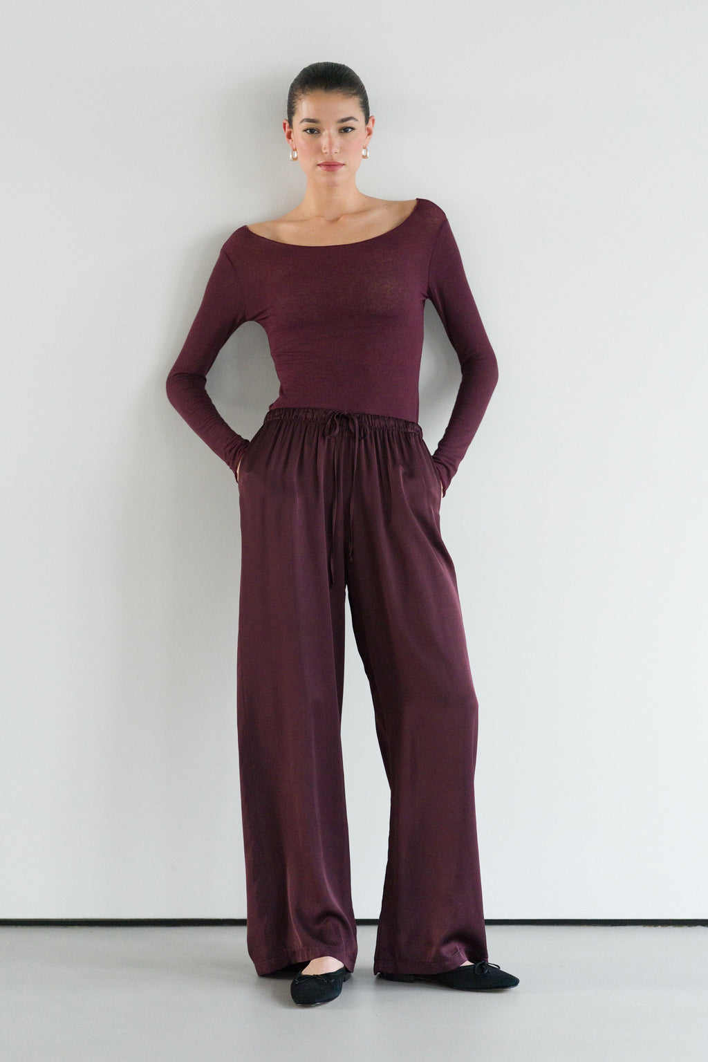 Mae Featherweight Boatneck Top | Amethyst Plum | Modal-Cashmere