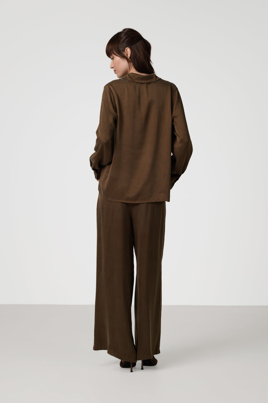 Grace Cupro Trousers | Chestnut Brown