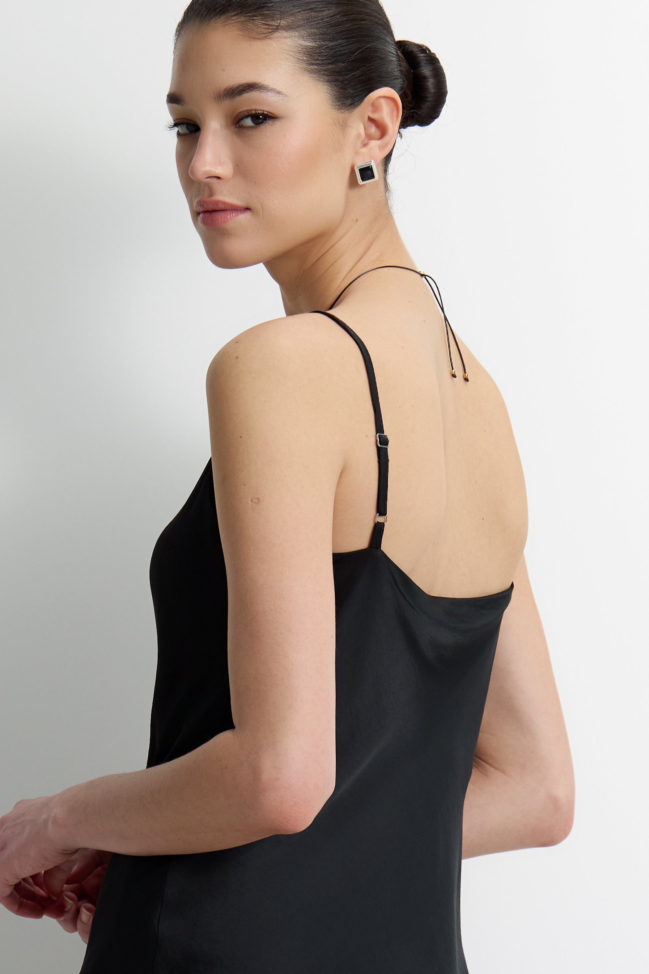 Odette Satin Vest | Black
