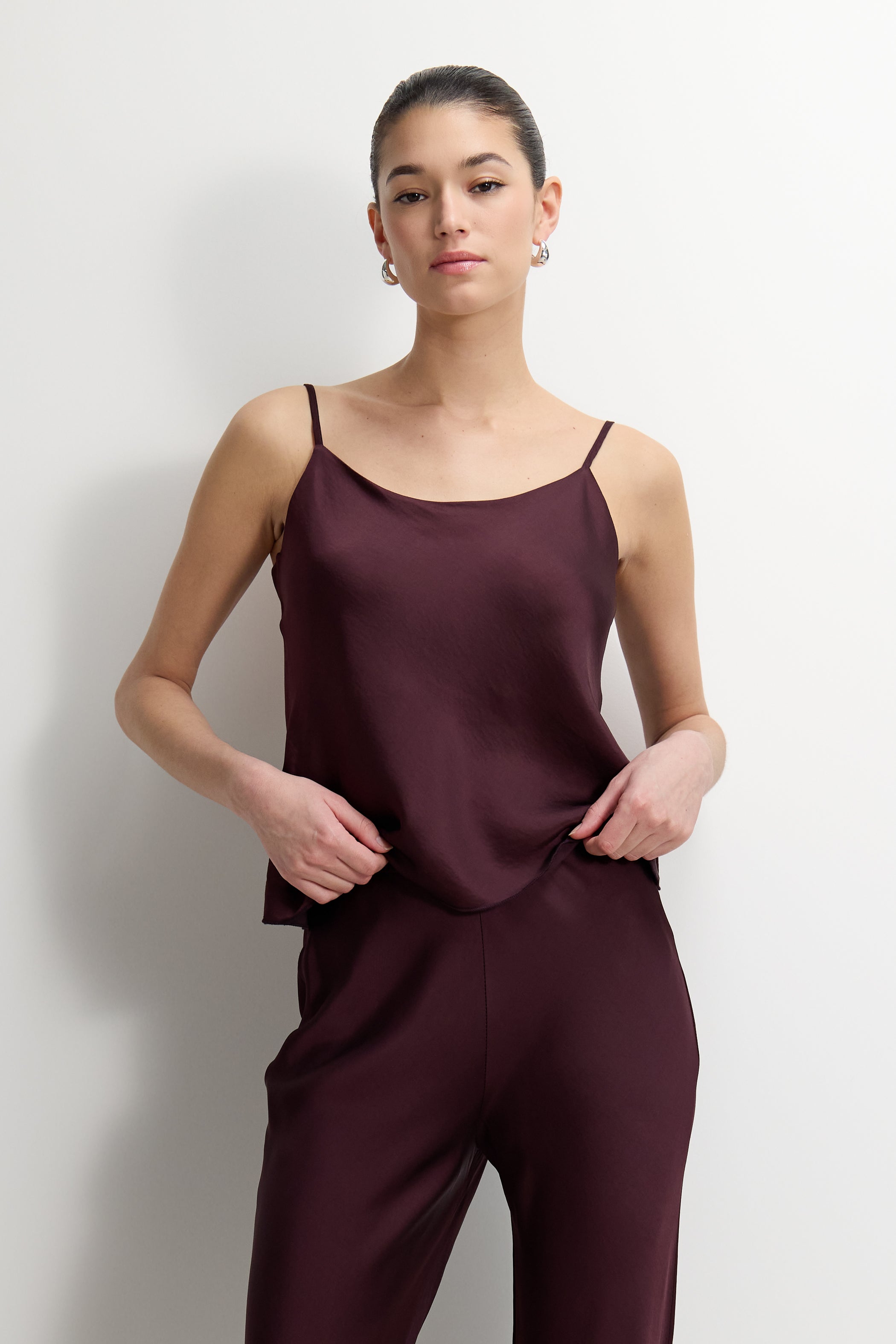 Odette Satin Vest | Amethyst Plum