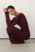 Mae Featherweight Boatneck Top | Amethyst Plum | Modal-Cashmere