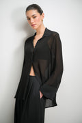 Francesca Sheer Shirt | Black