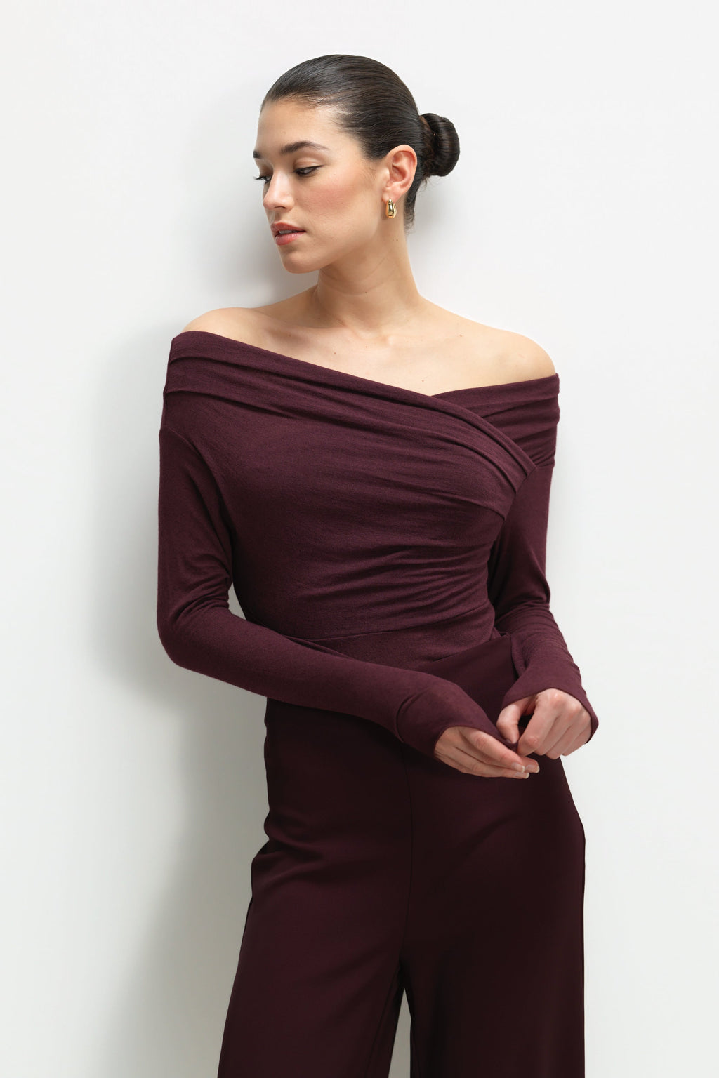 Josephine Asymmetric Top | Amethyst Plum | Modal-Cashmere