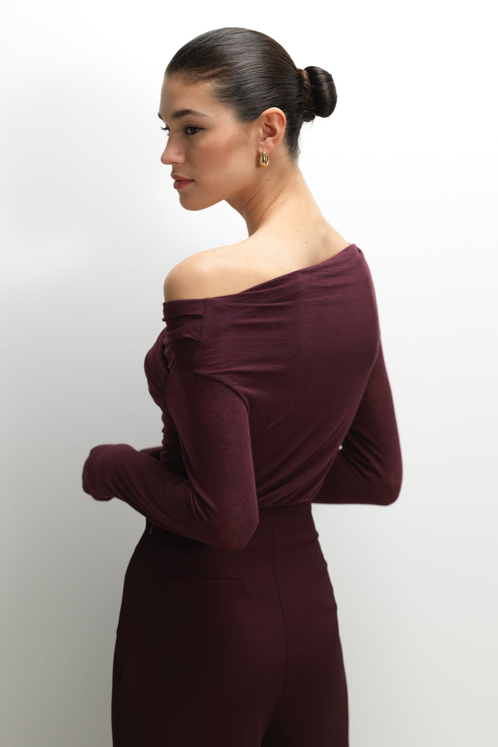 Josephine Asymmetric Top | Amethyst Plum | Modal-Cashmere