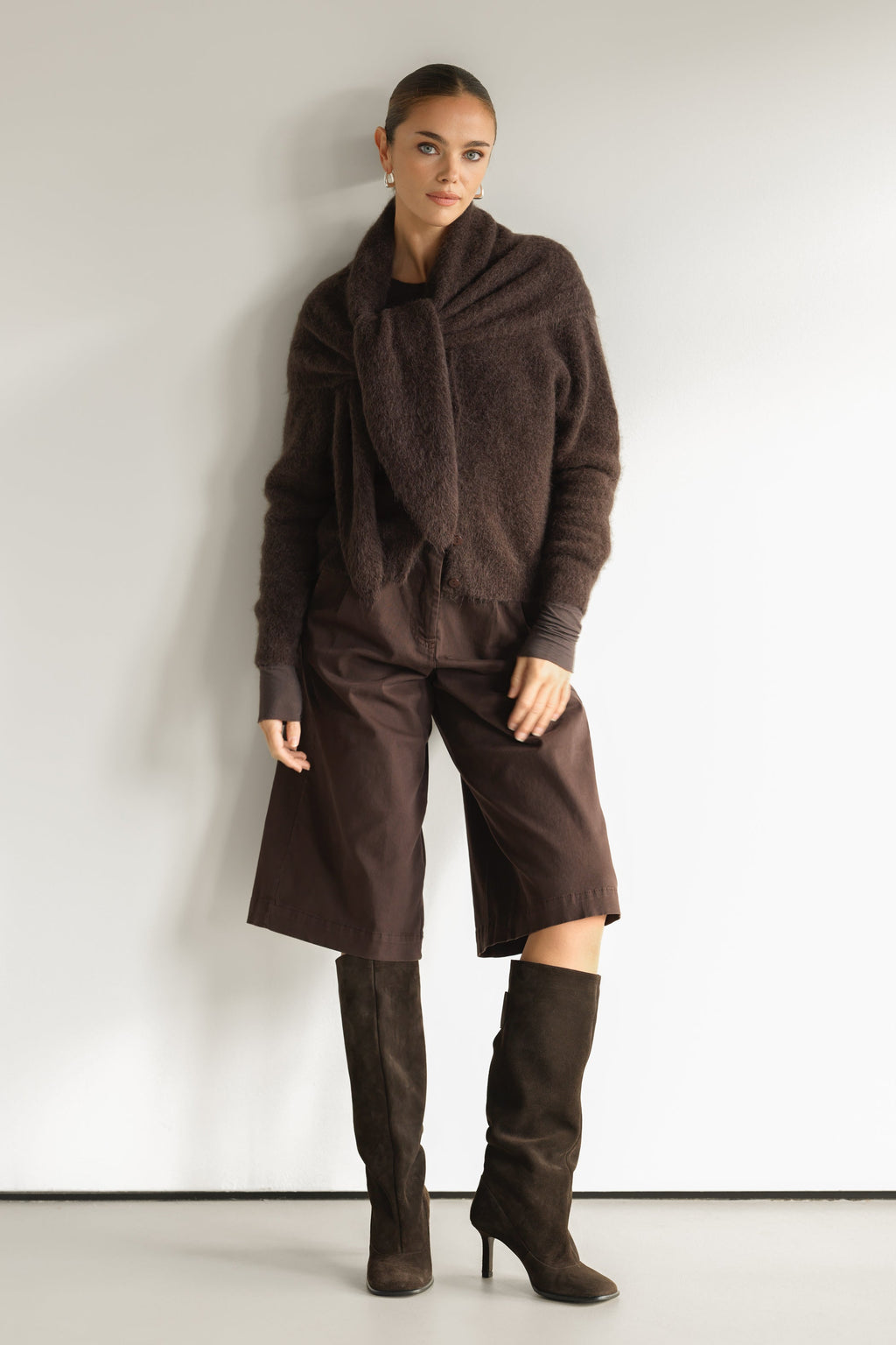 Evie Button Up Cardigan | Espresso Brown | Alpaca-Wool Blend