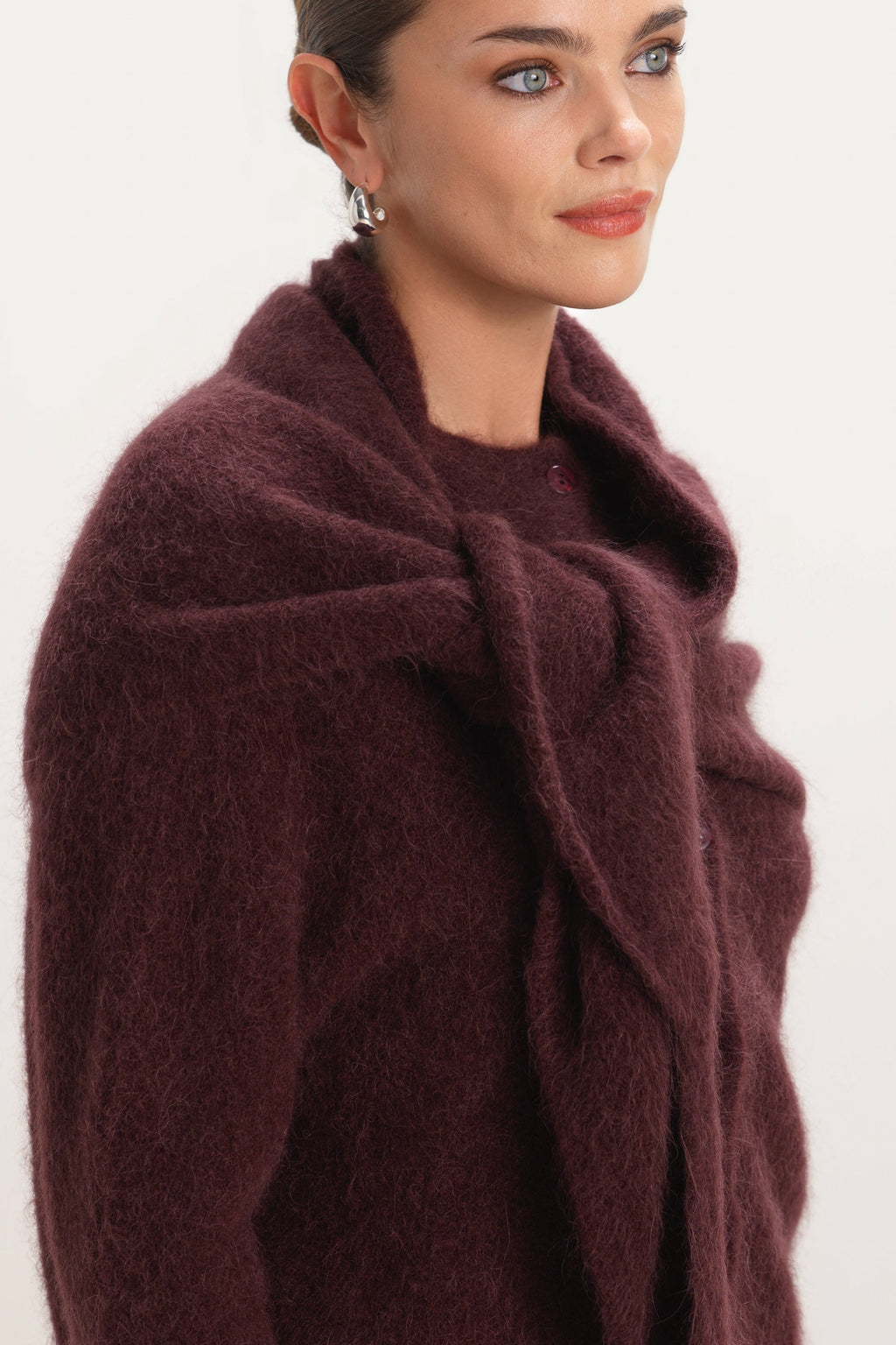 Evie Triangle Maxi Scarf | Amethyst Plum | Alpaca-Wool Blend