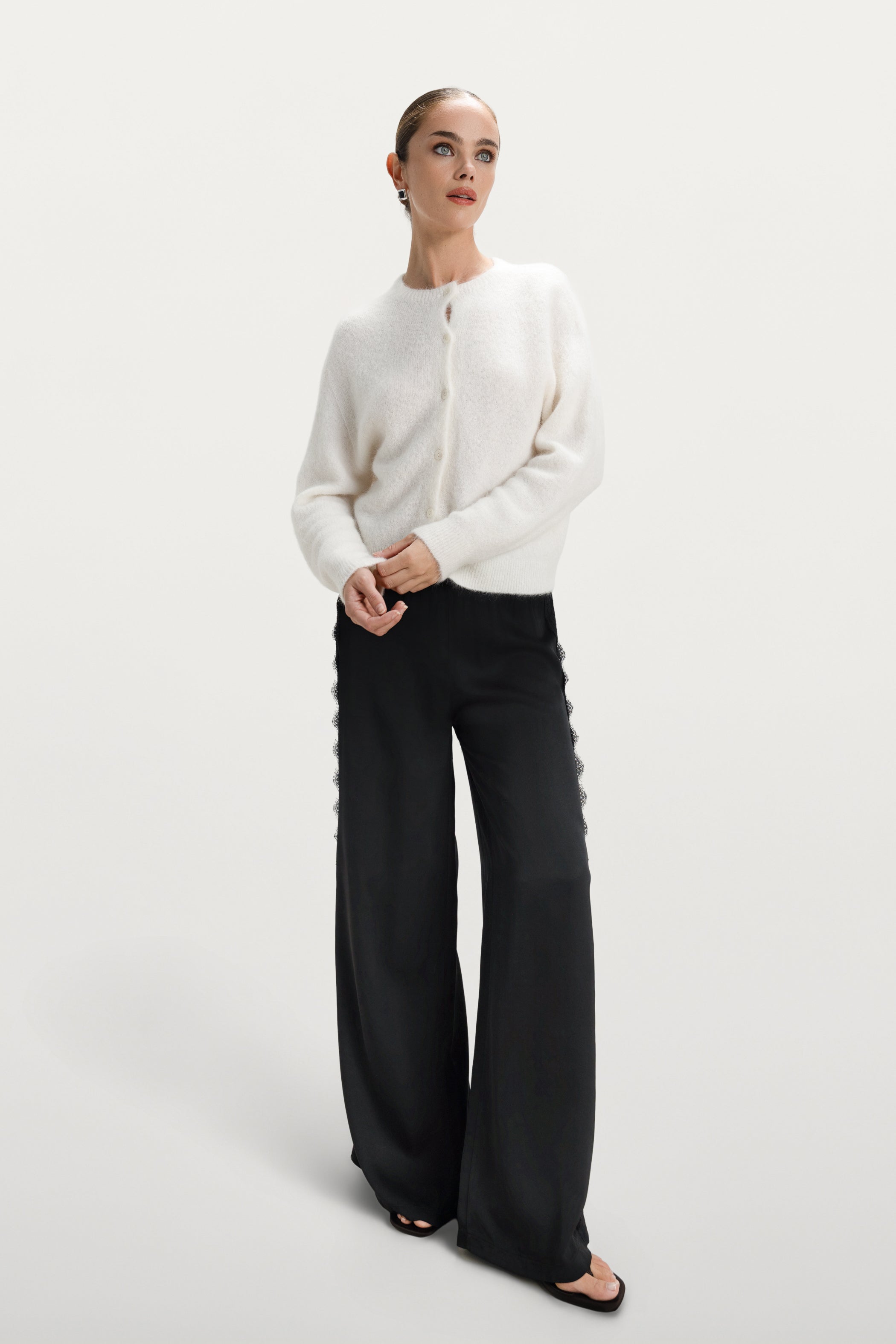 Evie Button Up Cardigan | Ivory | Alpaca-Wool Blend