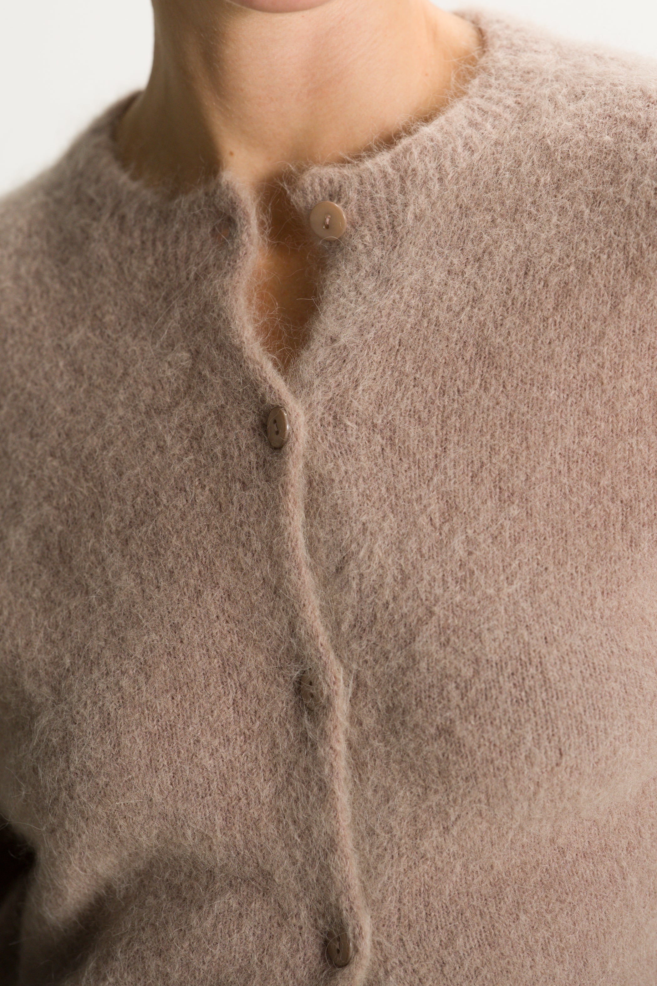 Evie Button Up Cardigan | Taupe | Alpaca-Wool Blend