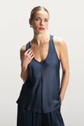 Demi Satin Vest Top | Ink